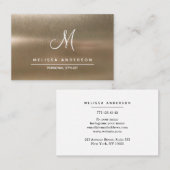 モノグラム付き名シンプル刺スタイル 名刺 (正面/裏面)