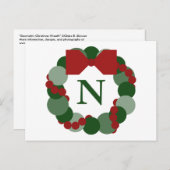 モノグラム付き幾何学的リースはがき シーズンポストカード (正面/裏面)