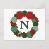 モノグラム付き幾何学的リースはがき シーズンポストカード (正面)