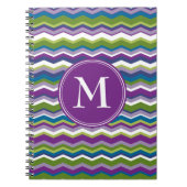 モノグラム付き明るいシェブロン模様 ノートブック (正面)