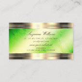モノグラム付き明るい緑縁どの大理石金ゴールド 名刺 (裏面)