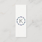 モノグラム付き星の羽毛パターン スキニー名刺 (正面)