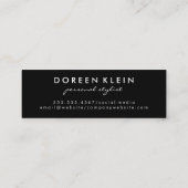 モノグラム付き星の羽毛パターン スキニー名刺 (裏面)