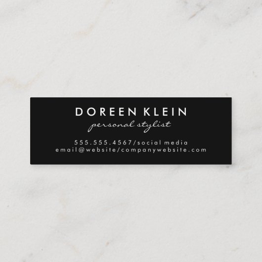 モノグラム付き星の羽毛パターン スキニー名刺 (裏面)