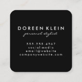 モノグラム付き星の羽毛パターン スクエア名刺 (裏面)