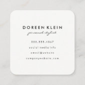 モノグラム付き星の羽毛パターン スクエア名刺 (裏面)