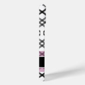 モノグラム付き格子模様 – 白黒ピンク Case-Mate iPhoneケース (裏面 / 右)