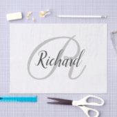 モノグラム付き白地  薄葉紙 (クラフト)