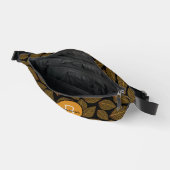 モノグラム付き葉骨格イニシャル模様 ファニーパック (見開き)