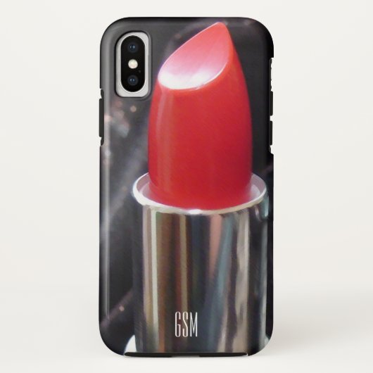モノグラム付き赤い口紅 Case-Mate iPhoneケース (裏面)