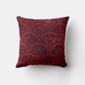 モノグラム付き赤黒ダマスク クッション (裏面)