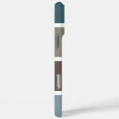 モノグラム付き青と茶色のカラーブロック Case-Mate iPhoneケース (裏面 / 右)