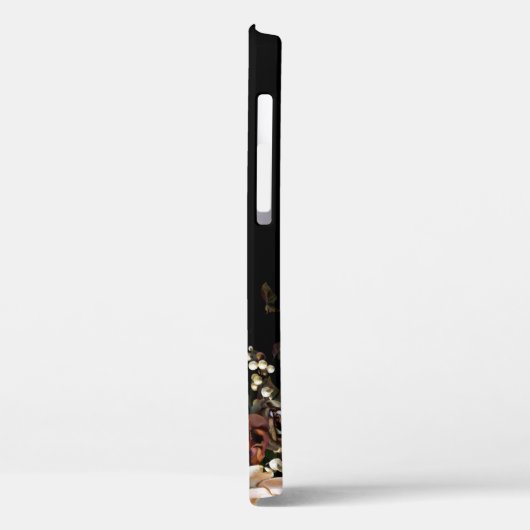 モノグラム付き黒のマグノリア Case-Mate iPhoneケース (裏面 / 左)