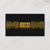 モノグラム会計会社 – ブラックと金ゴールド 名刺 (正面)