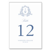 モノグラム伝統的クレストエレガントな結婚式 テーブルナンバー (正面)