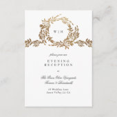 モノグラム伝統的クレストクラシックエレガントな結婚式 エンクロージャーカード (正面)