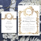 モノグラム伝統的クレストクラシックエレガントな結婚式 エンクロージャーカード