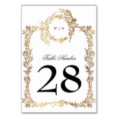 モノグラム伝統的クレストクラシックエレガントな結婚式 テーブルナンバー (正面)