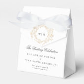 モノグラム伝統的クレストクラシックエレガントな結婚式 フェイバーボックス (正面サイド)