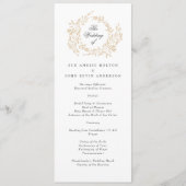 モノグラム伝統的クレストクラシックエレガントな結婚式 プログラム (正面)