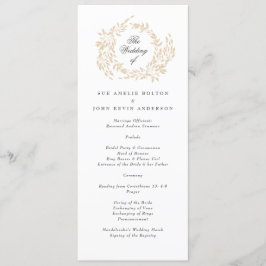 モノグラム伝統的クレストクラシックエレガントな結婚式 プログラム