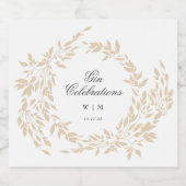 モノグラム伝統的クレストクラシックエレガントな結婚式 リキュールボトルラベル (シングルラベル)