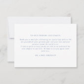 モノグラム伝統的クレストブルーエレガントな結婚式 サンキューカード (裏面)