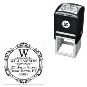 モノグラム伝統的サークル差出人住所 セルフインキングスタンプ (インサイチュ)