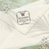 モノグラム伝統的スクエア差出人住所 セルフインキングスタンプ