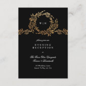 モノグラム伝統的ブラッククレストクラシックズ結婚ス エンクロージャーカード (正面)