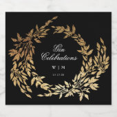 モノグラム伝統的ブラッククレストクラシックズ結婚ス リキュールボトルラベル (シングルラベル)