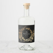 モノグラム伝統的ブラッククレストクラシックズ結婚ス リキュールボトルラベル (正面)