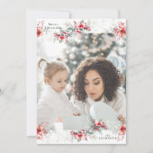 モノグラム伝統的リース写真クリスマス シーズンカード (正面)