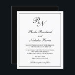 モノグラム伝統的予算結婚式招待状<br><div class="desc">クラシック伝統的ブラックとホワイトのスタイル予算の結婚式招待状2つのイニシャルモノグラムと薄い中の書の中にあなたの名前とシンプルのデザインを特徴とエレガントしている縁ど。この上品なデザインはAのにフォーマル最適で結婚ある。これらの結婚安い侵略は、予算のオプションのために紙のシートに印刷さフレンドリーれる。</div>