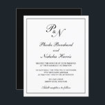 モノグラム伝統的予算結婚式招待状<br><div class="desc">クラシック伝統的ブラックとホワイトのスタイル予算の結婚式招待状2つのイニシャルモノグラムと薄い中の書の中にあなたの名前とシンプルのデザインを特徴とエレガントしている縁ど。この上品なデザインはAのにフォーマル最適で結婚ある。これらの結婚安い侵略は、予算のオプションのために紙のシートに印刷さフレンドリーれる。</div>
