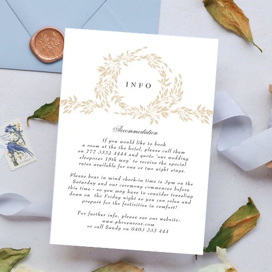 モノグラム伝統的赤面クレストエレガントな結婚式 エンクロージャーカード