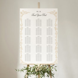 モノグラム伝統的赤面クレストエレガントな結婚式 ポスター