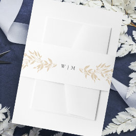 モノグラム伝統的赤面クレストエレガントな結婚式 招待状ベリーバンド