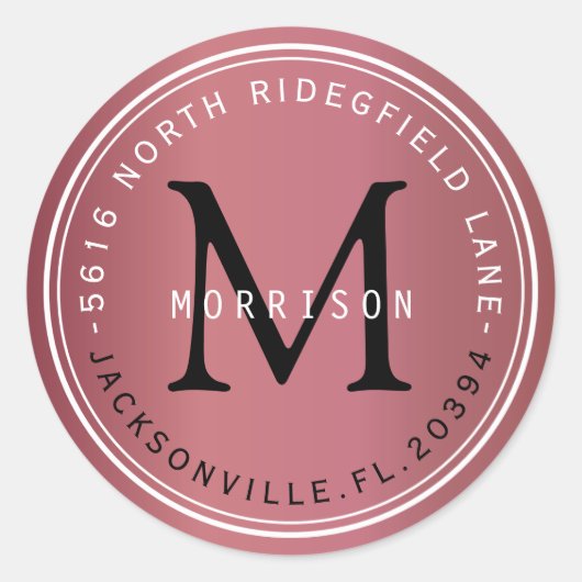 モノグラム住所 シールインダスティーバラ ラウンドシール (正面)