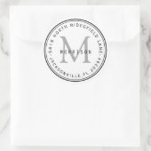 モノグラム住所 シールイン白 ラウンドシール (バッグ)