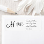 モノグラム住所 シール白黒 ラベル (インサイチュ)