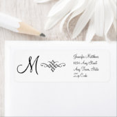 モノグラム住所 シール白黒 ラベル (インサイチュ)