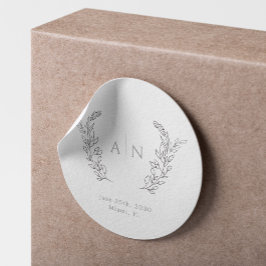 モノグラム優雅な結婚式 ラウンドシール