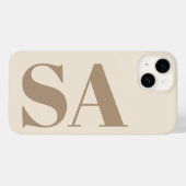 モノグラム入りおしゃれなアンティークホワイトのケースメイト Case-Mate iPhoneケース (裏面 (横))