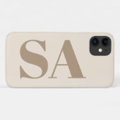 モノグラム入りおしゃれなアンティークホワイトのCase-Mate Case-Mate iPhoneケース (裏面(横))