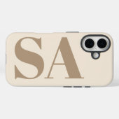 モノグラム入りおしゃれなアンティークホワイトのCase-Mate Case-Mate iPhoneケース (裏面 (横))