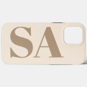 モノグラム入りおしゃれなアンティークホワイトのCase-Mate Case-Mate iPhoneケース (裏面 (横))