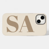 モノグラム入りおしゃれなアンティークホワイトのCase-Mate Case-Mate iPhoneケース (裏面 (横))