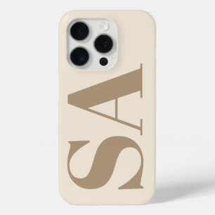モノグラム入りおしゃれなアンティークホワイトのCase-Mate iPhone 15 Proケース