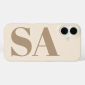 モノグラム入りおしゃれなアンティークホワイトのCase-Mate Case-Mate iPhoneケース (裏面 (横))